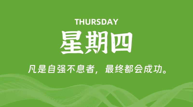 08月08日,星期四, 每天60秒读懂全世界!